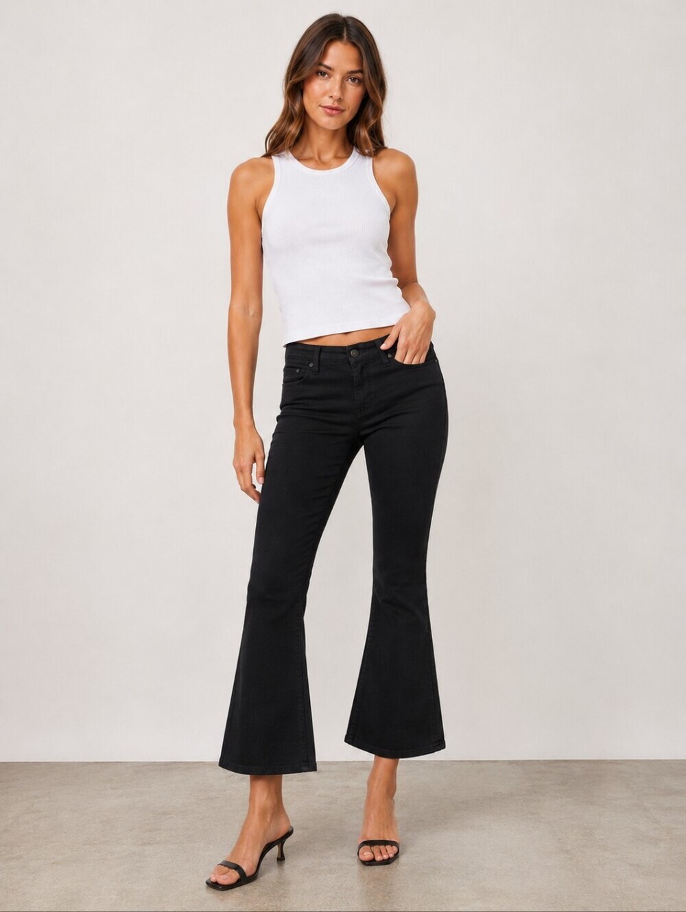 ❤️ FRAME DENIM LE CROP BELL JEANS, BLACK, 00 (24)